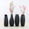 Hot selling handmade matte black flower ceramic vases for home decoration 3