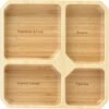 Square Plates (4-Section) Healthy Diet Ratio Control Made with Bamboo Healthy Eating Plate bamboo fruit Snack Plate 3
