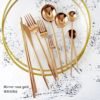 Dishwasher safe brass flatware, rose gold cutlery, copper spoon fork knife set 3