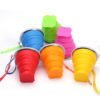 Travel foldable reusable Retractable mug Silicone Folding Camping Cup with Lid for Hiking Camping 3