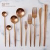 Luxury Royal 18/8 Stainless Steel Rose gold PVD Cutlery Set for Restaurant Flatware 3