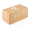 Mobile phone Qi Wireless charging wooden digital alarm clock with temperature 3