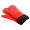 BHD Custom FDA BPA free Pot Holder Heavy Duty Cooking Gloves Extra Long Professional Silicone Oven Mitt with Quilted Liner 3