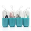 Collapsible Silicone Straw Reusable Folding Drinking Straw with Carrying Case and Cleaning Brush 3