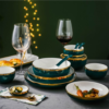 Sample Nordic luxury blackish green phnom penh porcelain dish plate ceramic dinnerware sets 3