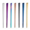 Korean Custom Color Stainless Steel Metal Titanium Chopsticks for Sushi Wedding Gift Souvenirs 3