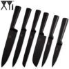XYj Professional Black 6pcs Stainless Steel Non-stick Coating Swiss Line Non Stick Knife Set 3