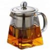 Eco-friendly transparent Square Shape Glass Teapot heat resistant glass teapot with infuser 3