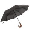Hot selling Amazon strong windproof black automatic 3 fold custom wood handle rain umbrella 3