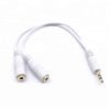 Gold Plated Speaker Headphone 3.5 mm Splitter 1 Male to 2 Female Jack Audio Cable Adapter 3