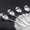 In Stock Stylish Stainless Steel Skull Shape Coffee Sugar Dessert Skull spoon 3