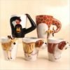 Beautiful Hand Painted Creative Gifts Coffee Mug Lovely 3d Animal 11oz Ceramic Mug 3