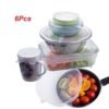 factory price 6 pack set size food grade flexible Safely Reusable silicone stretch lids Food Cover cup bowl pot cover 3