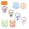 8pcs organic cotton infants scarf set muslin baby drool bandana bibs 3