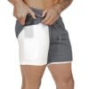 Wholesale custom Mma Gym Running Sweat Man Workout Pant 2 in 1 Mens Shorts 3