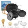 Outdoor Nonstick Stainless Steel Camping Cookware Picnic Cookware Equip Bowl Pot Pan 3