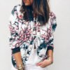 Women Jacket Ladies Retro Floral Zipper Up Bomber Casual Coat Autumn Spring Print Outwear Clothes YY10342 3