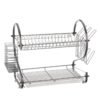 Kitchen Metal Wire Chrome Plated Dish Rack Plate Dish Drying Rack With Mug Stand 3