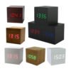 Popular MDF Voice control AAA battery and USB charger Digital Desk Clock Wood Alarm Clock wooden led digital alarm clock 3