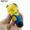 Beyou Mini Funny Minions Silicone Tobacco Pipes Water Pipes Glass Pipes Smoking Weed With Small Glass Bowl 3