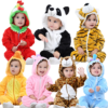 baby animal pajamas/winter fleece onesie for baby/cute baby romper 3