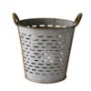 vintage metal olive flower pot farmhouse decor garden yard decoration rustic metal bucket 3