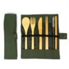 WanuoCraft Eco Friendly Home Goods Cutlery Set Bamboo Travel Flatware Sets With Knife, Fork,Spoon,Straw,Brush,Chopsticks 3