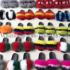 Multicolor Ladies new design fashion fox fur slippers with logo customized 3