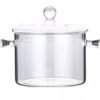 Heat Resistant Thickening Glass Borosilicate Glass Cooking Pot with Cover 3