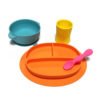 2019 eco divided warming Silicone suction placemat mat kid baby eating food feeding plate bowl set for dinner 3