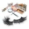 Factory wholesale 3d mink eyelashes 25mm mink custom false eyelash with packaging box 3D mink eyelashes 3