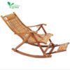 YIQING Lounge Chair Not Extended Foldable Recliners Rocking Chair Bamboo Folding Outdoor Rocking Chairs for Adult 3