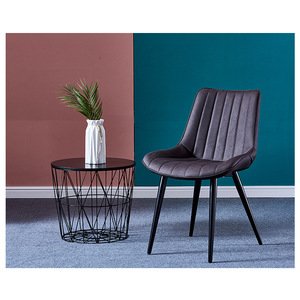 Stock Wholesale leisure black design restaurant nordic metal luxury upholstered genuine leather cheap modern dining chairs 2