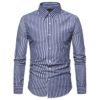 Men's Slim Fit Long Sleeve Formal Casual Striped Dress Shirt for Men 3