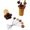 Flower Shape Fruit picks 5pcs set with holder - 1 dollar salad picks with holder- immediately delivery bar tool 3