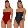 Sexy Bustier Wholesale Thong Bodysuits For Women Red Black 3