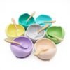 Eco-friendly Heat Resistant Suction Silicone Baby Feeding Bowl with Spoon 3