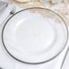 China Factory Wholesale clear 13" under plate wedding decoration silver rim glass charger plates for banquet 3