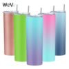WeVi wholesale 16oz and 20oz coffee stainless steel double walled insulated vacuum skinny tumbler with straw custom 3