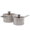 Durable kitchen ware with glass lid 16cm cooking pot 24cm big pan aluminum cookware sets 3