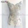 Keering special design V shape front panel for wedding dress WDP-114 3