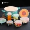 Hot sale BPA free Eco-Friendly 6 Pcs/ set kitchen food keep freshing silicone stretch lids reusable silicone cover lids 3