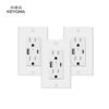 Dual Plug Electric Wall Socket With 2 USB Port Outlet Panel Switch USA 3