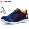 LARNMERN Lightweight Safety Shoes Men Breathable Steel Toe Work Shoes Anti-smashing Construction Sneaker With Reflective 3