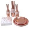 Wedding Decor Birthday Party Supplies Rose Gold Disposable Tableware Sets Champagne Party Cup Plate Party Tableware 3