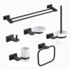 Hotel wall mounted Matte Black Luxury Bathroom Accessories Set 3