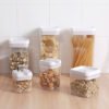 Hot Sell Set of 4 Square Baby Food Packing Box Plastic Transparent Airtight Food Storage Container Set with Inside Box 3