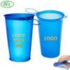 custom logo eco reusable collapsible soft tpu race cup portable run speed trail outdoor flexlble foldable fold drink water flask 3