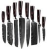 8pcs Damascus Kitchen Chef Knife Super Steel Kitchen Knife with Ergonomic Wood Forged Handle 3