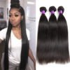 Cuticle Aligned Hair from India 9A Straight Human Hair Lace Frontals 8"-30" Raw Vrigin Indian Hair Weave Bundles with Closure 3